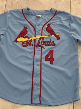 Yadier Molina St. Louis Cardinals Jersey Youth Large XL Blue #4 Baseball Shirt